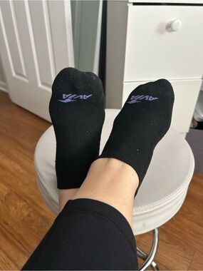 Women’s Avia Black Low-Cut Socks with Purple Logo Well Worn